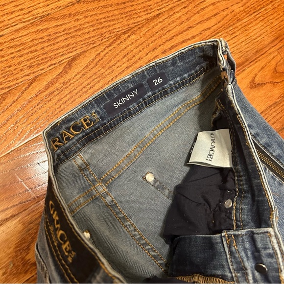 GRACE in LA JEANS Zipper Leg Women’s size 27 Skinny Jeans - Picture 8 of 9
